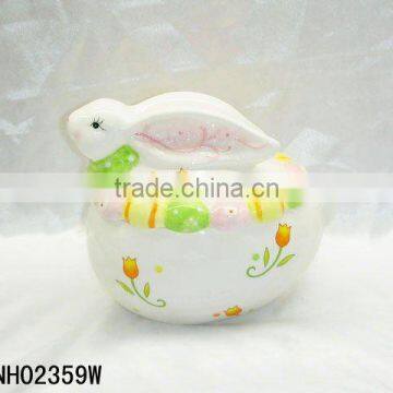 ceramic Easter rabbit shaped pot
