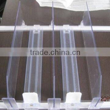 clear plastic shelf divider for supermarket