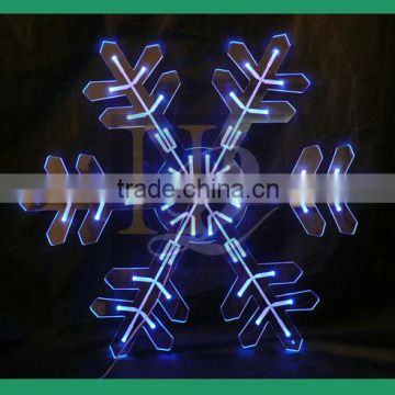Hot Sale LED lighting hanging acrylic Christmas deco snowflake/glass christmas tree decoration snowflake