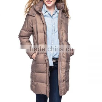 High quality softshell long coat women winter fake down jacket
