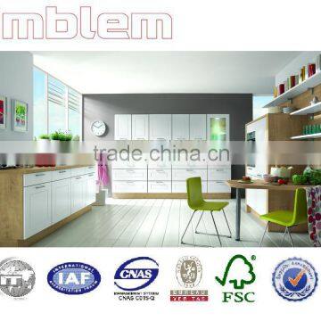 Mixed Melamine and white PVC menbrane door kitchen cabinet