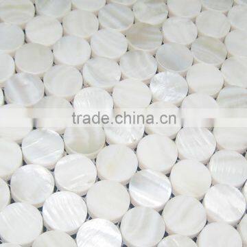 Shell tile pure fresh water shell tile round 1 inch for kitchen backsplash