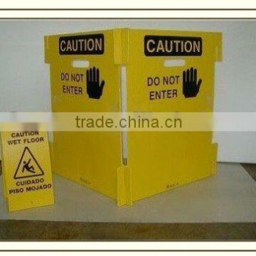 Corrugated pp yellow cautions sign