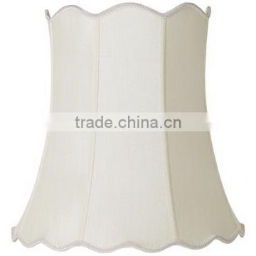 high quality microfiber 8" white fabric lamp shade with wave margin for modern table lamp
