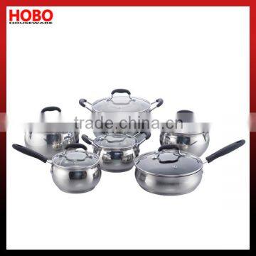 HB-CS034 12 pcs Stainless Steel Cookware Set Stainless Steel Cooking Pot