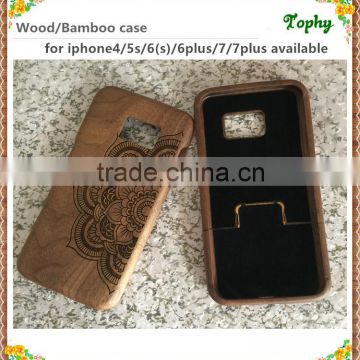 4.7 inch wooden phone case PC Wood/Bamboo 2 in 1 Phone Case for iphone 6 6s