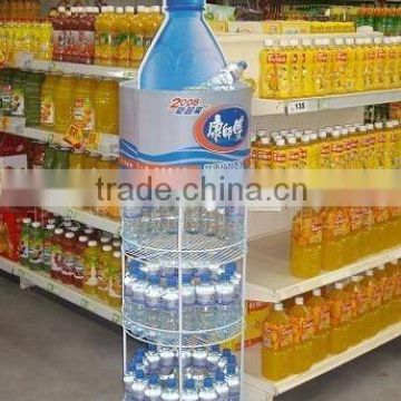 bottle water display shelf metal lattice supermarket display rack- ec