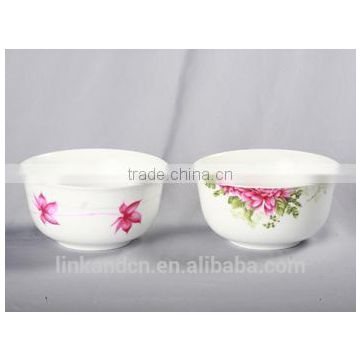 Haonai ceramic shallow bowl flower printing porcelain bowl