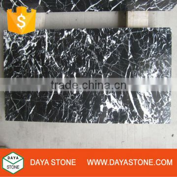 China Black marble white vein polished tiles