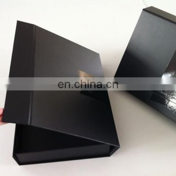 Folded Black Gift Cardboard Box with Magnetic Closure