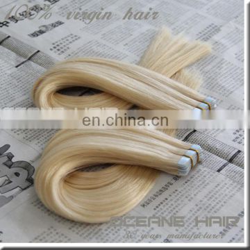 Top Grade hot sale blonde 613 tape hair extensions 613 tape hair extensions double sided cheap remy tape in hair extensions