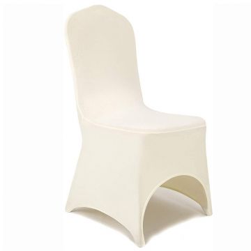 Ivory Arch Front Stretch Spandex Banquet Chair Cover for Wedding Party Dining Banquet Event