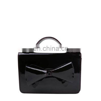 women beautiful wholesales fancy bags design patent leather bow tie handbags ladies party bag LDOB0001 (synthetic / Pu option)