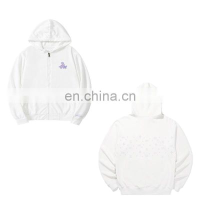 Plus size OEM Free Sample Men's Hoodies Pullover EcoSmart BTS Hooded zipper sweater Clothes Love Yourself