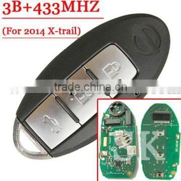 Best quality 3 Button Smart Key For Nissa 2014 X-trail 433mhz