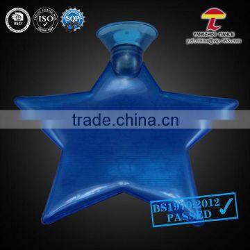 BS blue star shaped 1000ml pvc hot water bottle