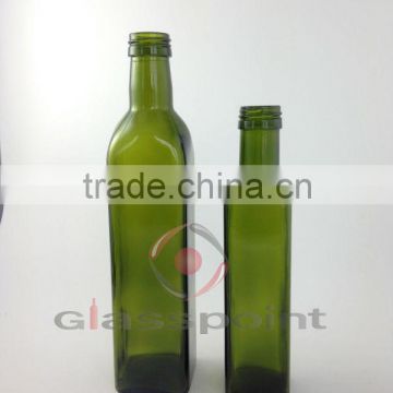 250/750ml square green oil bottles