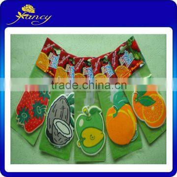 New design and customized fruit shape cotton paper air freshener car