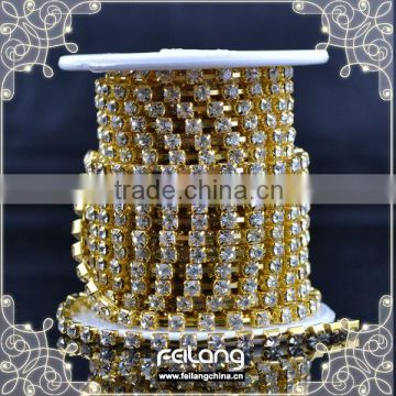 Crystal clear rhinestone cup chain