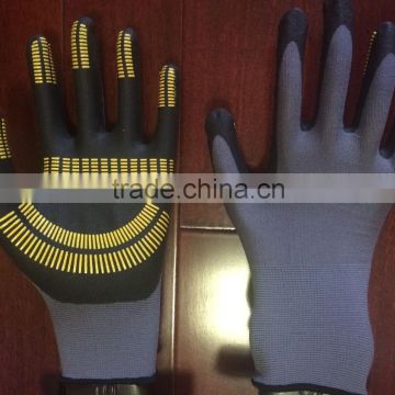 micro foam glove foam nitrile coated gloves with nitrile dot