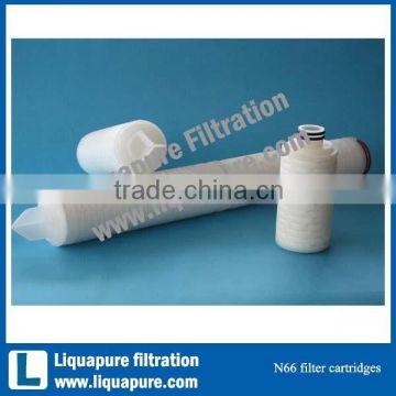 N66 filter cartridges, Nylon 66 pleated filter cartridges, water treatment filter cartridge