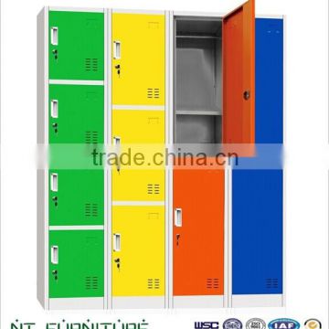 4 Doors metal clothes locker with adjustable shelves from metal factory
