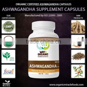 Healthy & Organic Ashwagandha Capsules (Natural Vitamin C & Appetizer) Bulk Exporters