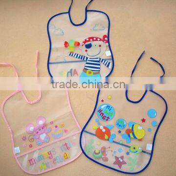 bright colorful transparent plastic baby bib waterproof for Lovely babies