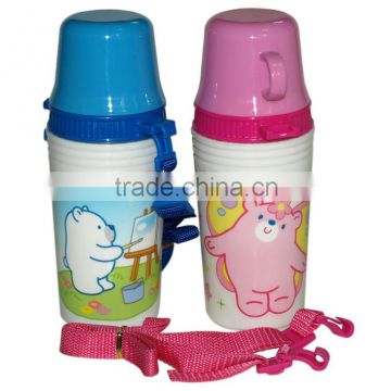 PP plastic material water bottle with cup for kids