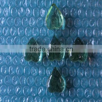 heart shape glass stones,green glass stones