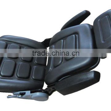 Adjustable Mini Excavator Seat with Armrest Black Vinyl made in China