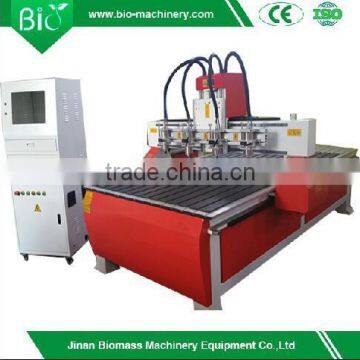 Wood cnc engraving machine with 4 heads/four spindles 2.2kw/3kw