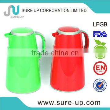 2014Popular cheap plastic milk jugs glass inner thermal travel pot(JGBW)