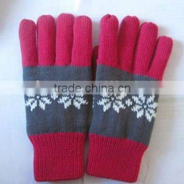 Fashion Printing Women Warm Winter Acrylic Gloves ZMR584