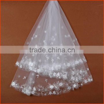 Pretty Hot Sale Lace Trim Bridal Veil