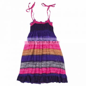 Lofbaz Girls' Long Pink Casual Beach Dress Thick Stripes