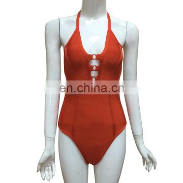 2017 high fashion high leg red swimsuit for sexy women