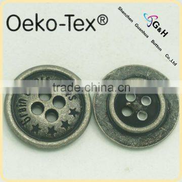 custom design 4 holes alloy shirt button