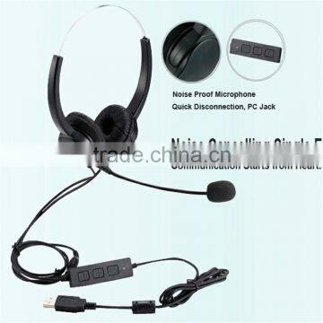 Noise cancelling high quality standard computer use USB headset