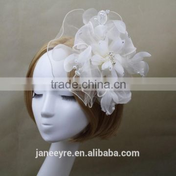 White Bridal Design Hair Accessories Flower Fascinator Wholesale Wedding Gift