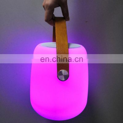 Portable Home Theatre Music Lantern Plastic Led Lamp  Round Wireless Bt Speaker cooler lantern TWS function hot sale led light