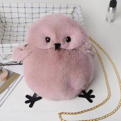 28Autumn winter plush bag bird animal shoulder crossbody bag fur bag chicken rabbit backpack wholesale