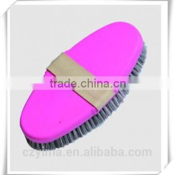 soft-touch horse body brush with nylon strap