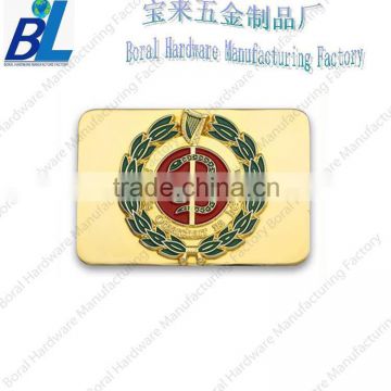 Die cast military belt buckles with gold plating