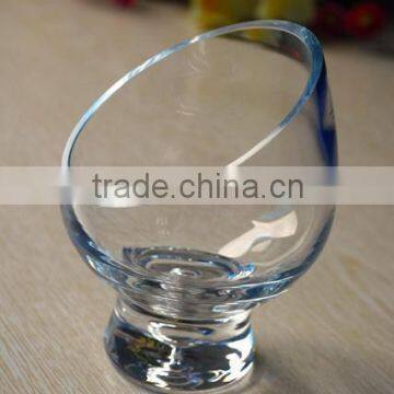 Sodalime handmade mouthblown ice cream cup slanting mouth factory promotion