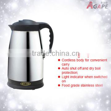 1500W 1.5L Electric Stainless Steel Water Kettle Promotional Stylish Food Grade Rapid Heating Kettle AEK-309