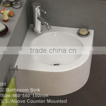 YJ7891 Ceramic wall-hung basin Counter top Cabinet Basin Bathroom wash art sink