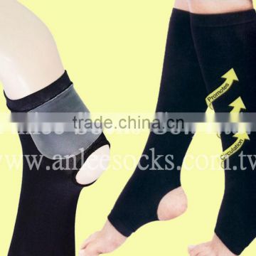 THV-702 Gel Compression knee sock with Gel in Stirrup Toeless Socks