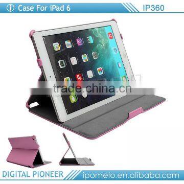 Luxury stand leather tablet pc case for iPad 6