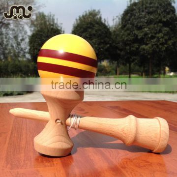 Wholesale yellow with brown striped kendama